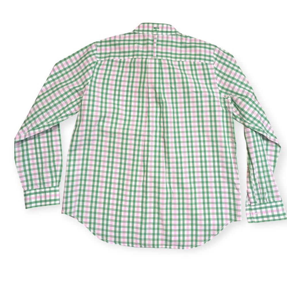 ON 34TH Green Pink Gingham Plaid Shirt Medium - Picture 3 of 9
